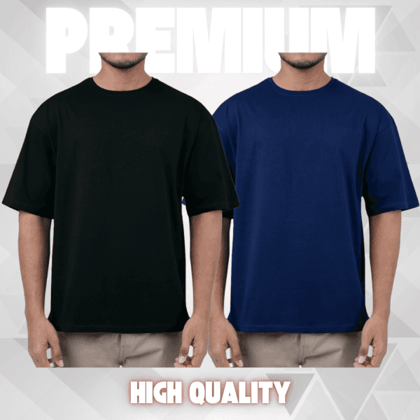 2 piece Premium Drop Shoulder Black & Navy