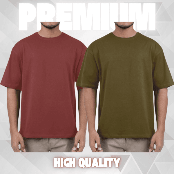 2 piece Premium Drop Shoulder Olive & coffee