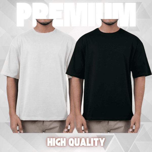 2 piece Premium Drop Shoulder White & Black